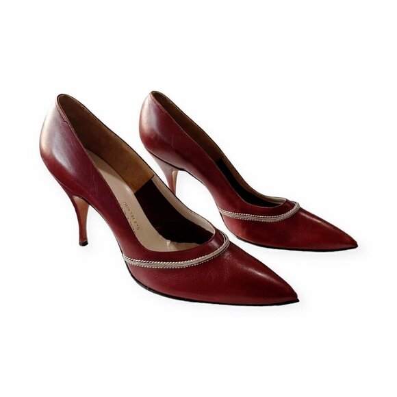 Vintage Herbert Levine Pumps with butted seam,  Size 8AA, Brown leather, 50-60s - Picture 6 of 13